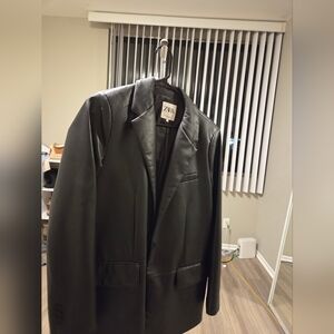 Zara Black Leather Blazer